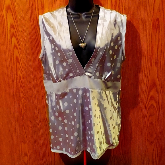 attention Tops - Ladies silve/gray Blouse Size XL NWOT